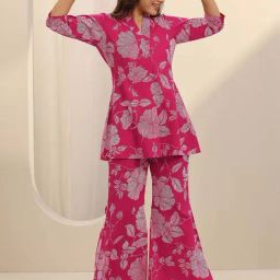 Libas Pink Printed Pyjamas Set image 4