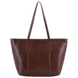 Toteteca Minimal Brown Textured Medium Tote Handbag-27