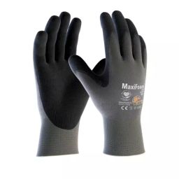 ATG MaxiFoam Palm Coated Knitwrist Gloves 24 cm Length Grey and Black L Size, 34-900 (Pack of 5 Pair)-image-62
