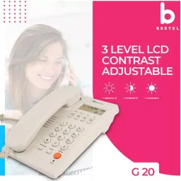 Beetel Landline Phone Corded LCD Display Warm Grey, G20 image 2