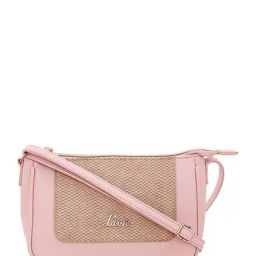 Lavie Jeffrey Pink & Tan Textured Sling Bag-image-98