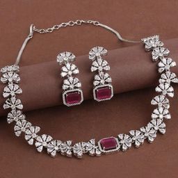 TIYARA Silver-Plated Brass Jewellery Set-51
