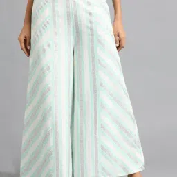 W Blue Regular Fit Straight Palazzo-image-48