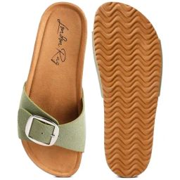 London Rag Women's Green Slides image 3