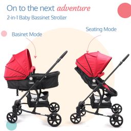 LuvLap Regal Baby Stroller/Pram with 5 Point Safety Harness, Reversible Stroller, Looking Window, Multi Level Recline & Adjustable footrest, Extendable Canopy, Purple image 3