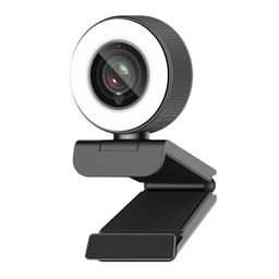 Angetube Full HD 1080P Webcam with Ring Light and Mic. Plug and Play Setup for Video Call Webcam for Desktop/Laptop Advanced autofocus AF Web Camera for Zoom/Skype/Teams/Online Classes/Conferencing image 1