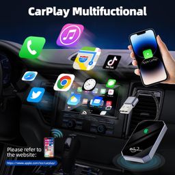 eautor Wireless CarPlay Adapter, Converts Wired to Wireless CarPlay, Fits for Cars from 2017 & iOS 10+, Easy Use & Stable Connection image 4