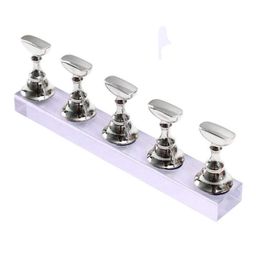 Acrylic Fingernail DIY Nail Art Display Stand Training Finger Practice Display Stand (MIGHTY SILVER) image 1