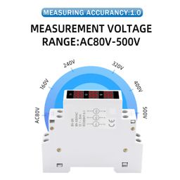 amiciSense 3-Phase Voltage Meter, AC 80~500V Mini Voltage Tester with 3 LED Display & 1.8cm Wide Only, 35Mm Din Rail Mounted, Red image 5