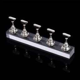 Acrylic Fingernail DIY Nail Art Display Stand Training Finger Practice Display Stand (MIGHTY SILVER) image 3