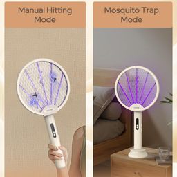 COSTAR Mosquito Bat with UV Light, Foldable Mosquito Racket Rechargeable, 2 in 1 Auto Mosquito Killer with Base Stand, Electric Fly Swatter, Lithium-ion Battery image 3