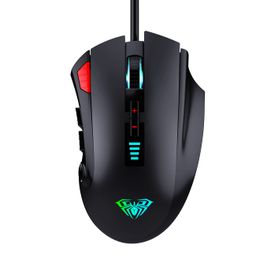 Aula H512 Wired Gaming Mouse with 6 Programmable Side Buttons, Ergonomic Optical 7 RGB Backlit, Adjustable 6 Mode DPI for Professional Gamers Computer Mice for PC/MAC (Black) image 1