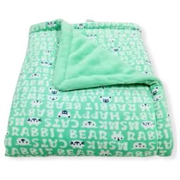 Brandonn Baby Blanket Rabbit Bear Print - Sea Green-image-13