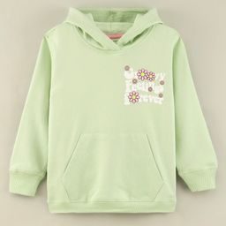 Doreme Full Sleeves Knit Sweatshirt Placement Print- Green-image-66
