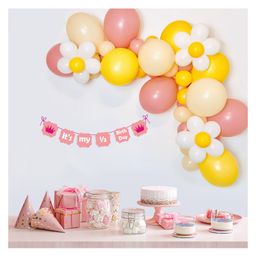 Special You Half Birthday Decoration DIY Combo Kit Pastel Theme with Half Birthday Banner and Pink, Yellow and White Balloons- Yellow- Pack of 56 Items-image-43