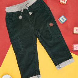 Pantaloons Baby Solid Trousers - Olive Green-image-2
