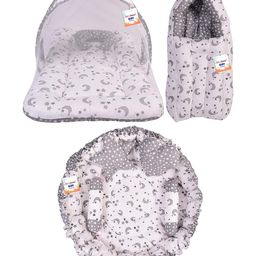 Toddylon Baby Bedding for New Born Mattress with Mosquito Net Sleeping Bag & Baby Nest Bed - Grey-picture-20