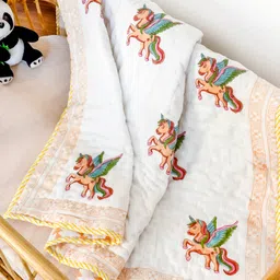 kicks & crawl Kicks and Crawl - Flying Unicorn Quilted Thick Blanket-picture-15