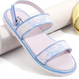 Pine Kids Velcro Closer Sandals with Sequence Design - Blue-picture-7