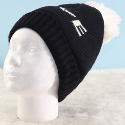 Pine Kids Knit Winter Cap Text Embroidery Black - Diameter 15.02 cm-image-40