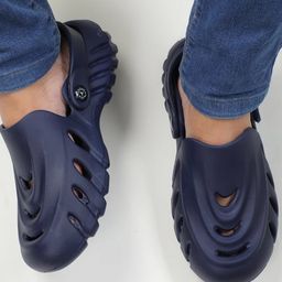 Priaansha Kids Wave Design Detailed Clogs - Navy Blue-picture-16
