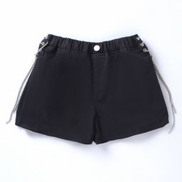 Kookie Kids Knit Mid Thigh Length Solid Shorts - Black-image-55