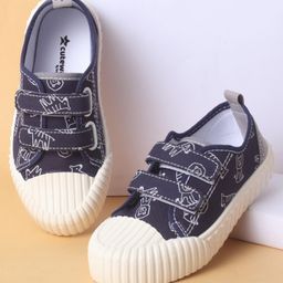 Cute Walk by Babyhug Velcro Closure Shoes with Dino Print - Navy Blue-image-47