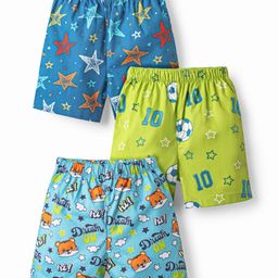 Babyhug Cotton Woven Above Knee Length Boxers with Sport & Animal Theme Print Pack of 3 - Neon Green & Light Blue-image-31