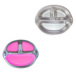 Theoni Stainless Steel Suction Monkey Plate for Toddlers 3 Compartment Baby Feeding Plate BPA-Free & Dishwasher Safe(Pink Suction)-image-23