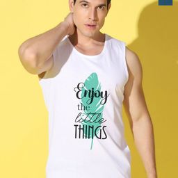 WOOSTRO Pack Of 2 Printed Combed Cotton Gym Vests VWS26(ENJOY WHITE)(ALONE PEACOCK)-image-84
