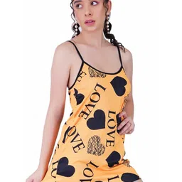 GuSo Shopee Women Yellow Nylon Baby Dolls-picture-9