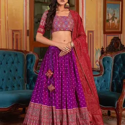 APNISHA Printed Ready to Wear Lehenga & Unstitched Blouse With Dupatta-picture-20
