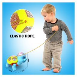 Planet of Toys Tortoise Toy for Kids with Music, Sound Effects, and Forward Movement Interactive Battery Operated Crawling Turtle Toy, Educational and Fun Playtime Companion, Color May Vary image 3