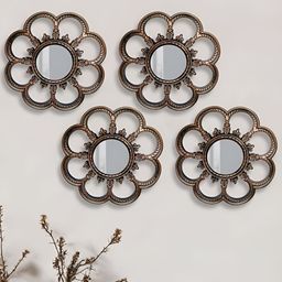 Art Street 4-Pcs Bronze-Coloured Textured Decorative WallMirrors image 4