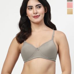 LILY Maofcigam Pack Of 3 Full Coverage Seamless Heavily Padded T-shirt Bra-picture-9