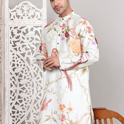 Jompers Men Printed Floral Kurta-image-24