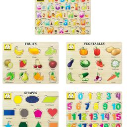 Mindmaker - Wooden Puzzle Without Knobs Educational and Learning Toy for Kids (Set of 7 Puzzles)(Color May Vary) image 4