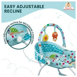 INFANTSO Baby Rocker Portable with Free Mosquito Net & Calming Vibrations with Music & Musical Toy (Blue) image 5