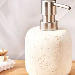 Home Centre Beige Textured Polyresin Soap Dispenser-18