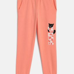 Puma Boys Peach Coloured Paw Regular Fit Joggers-image-93