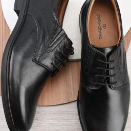 Pelle Albero Men's Black Derby Shoes-image-39