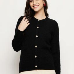 MADAME Black Regular Fit Cardigan-47