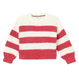 TOMMY HILFIGER Heritage Pink Stripe Striped Boxy Fit Pullover-image-15