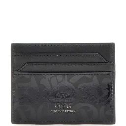 GUESS Black Printed Leather Bi-Fold Wallet-12