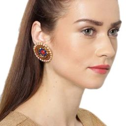 Zaveri Pearls Multicolor Alloy Stud Earrings-image-34