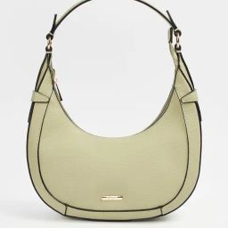 Ginger by Lifestyle Green Textured Shoulder Handbag-19