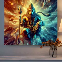 SAF Brown & Blue 1 Piece Wood Religious Wall Paintings-image-71