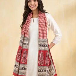 Fabindia Red Printed Stole-picture-27