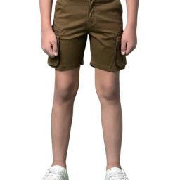 Crimsoune Club Boys Brown Cotton Slim Fit Shorts-image-39