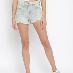 Tales & Stories Blue & Beige Shorts-image-65